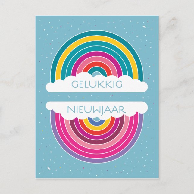 Gelukkig Nieuwjaar Vykort (Framsida)
