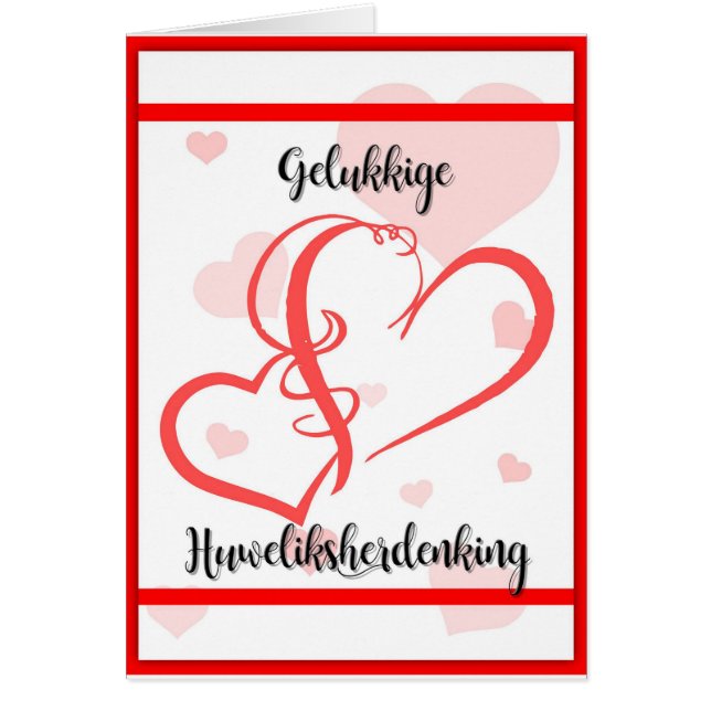 Gelukkige Huweliksherdenking Hälsningskort (Framsidan)