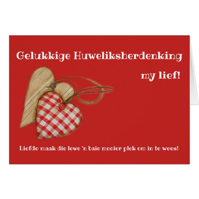 Gelukkige Huweliksherdenking mitt liv! Hälsningskort (Framsidan Horizontal)