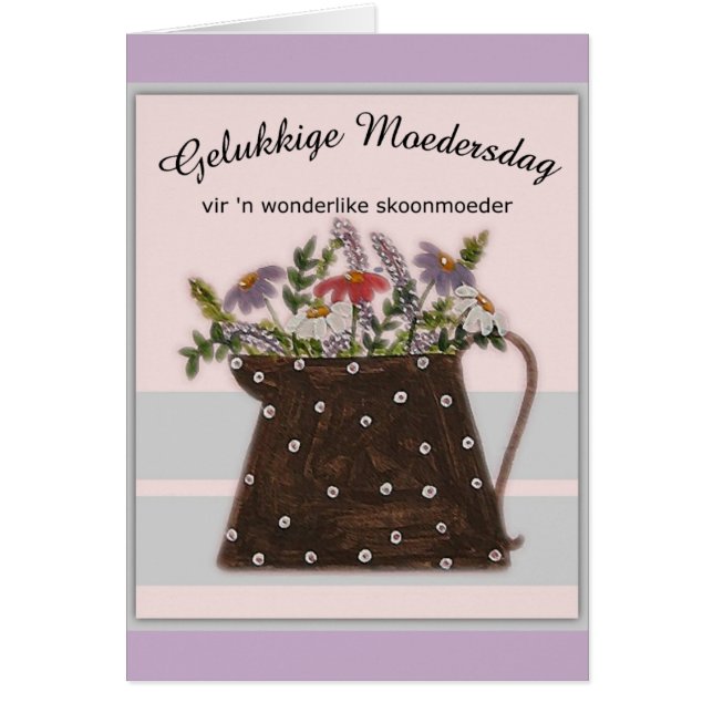 Gelukkige Moedersdag vir min skoonmoeder Hälsningskort (Framsidan)