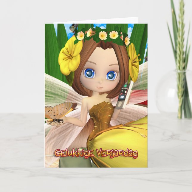 Gelukkige Verjaardag - Flemish - holländsk Kort (Framsida)