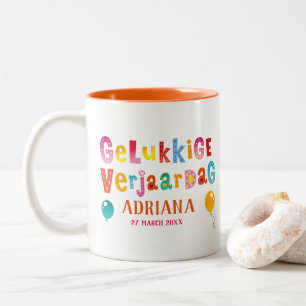 gelukkige verjaardag Två-Tonad mugg