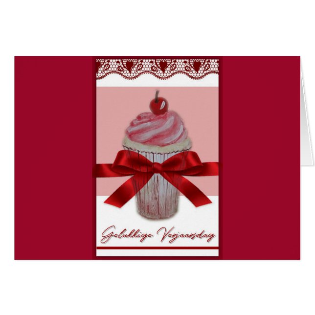 Gelukkige Verjaarsdag Hälsningskort (Framsidan Horizontal)