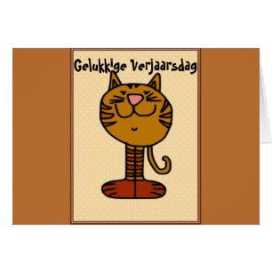 Gelukkige Verjaarsdag - Kat Hälsningskort