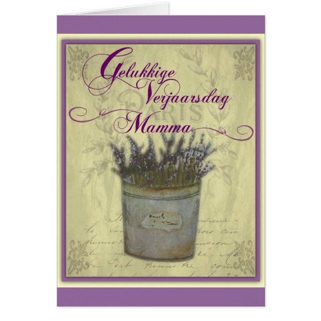 Gelukkige Verjaarsdag Mamma Hälsningskort (Framsidan)