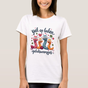Gelukswormpjes "Gek op Haken - Worry Mask T Shirt