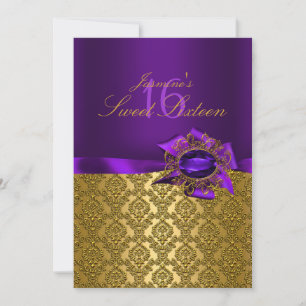 Gem & Bow Lila Sweet 16 Inbjudan