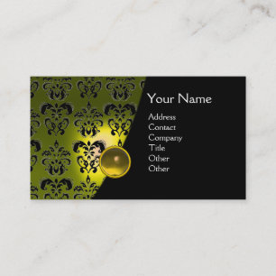 GEM DAMASK MONOGRAM gult topaz Visitkort