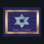 Gem dekorerad davidsstjärna helg vykort<br><div class="desc">Gems och sparklies som är fyllnads- i forma av davidsstjärnan,  gör detta en mycket speciell gåva för dig eller vänner och familjen denna Hanukkah.</div>