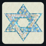 Gem dekorerade David Star Fyrkantigt Klistermärke<br><div class="desc">Konst som ritas för att likna ädelstenar och gnistor fylls i form av David Star för att göra detta till en mycket speciell gåva till dig själv eller vänner och familj i Hanukkah.</div>