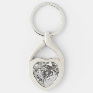 Gem Design Twisted Heart Silverfärgad Nyckelring