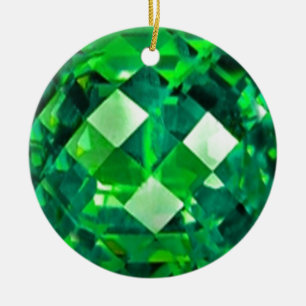 GEM för majSMARAGD BIRTHSTONE Julgransprydnad Keramik