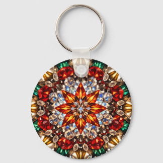 Gem Kaleidoscope Mandala – Sparkling Keychain Nyckelring