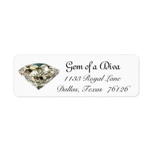 "GEM of a DIVA"-Adressetiketter Returadress Etikett