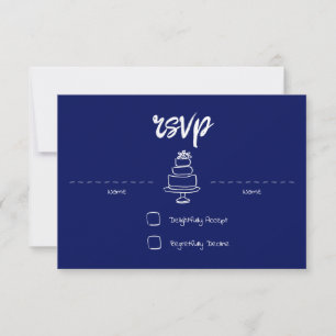 Gem & Pen RSVP-kort Royalblått OSA Kort