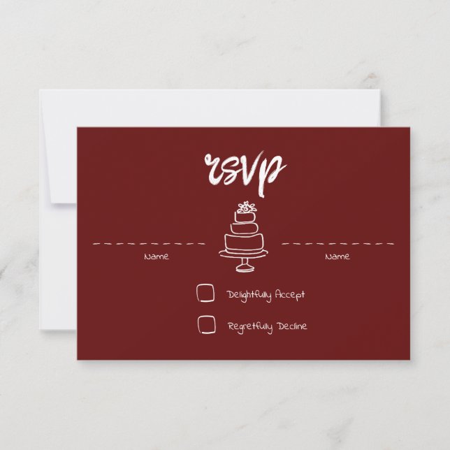 Gem & Pen RSVP-kort Ruby OSA Kort (Framsida)