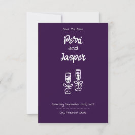 Gem & Pen Save Date Amethyst