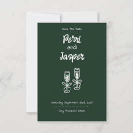 Gem & Pen Save Date Emerald