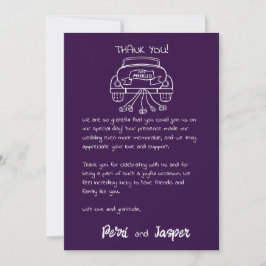 Gem & Pen Tack, du Card Amethyst Inbjudningar