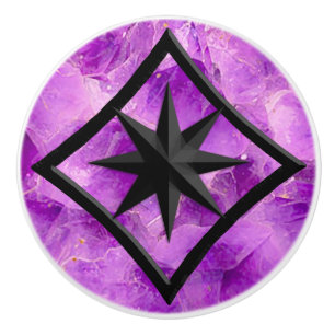 Gem Stone, Amethyst & Black Onyx Ornament Knopp