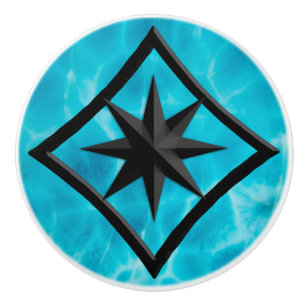 Gem Stone, Blue Larimar & Black Onyx Ornament Knopp