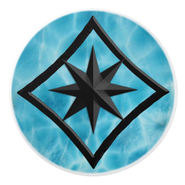 Gem Stone, Blue Larimar & Black Onyx Ornament Knopp (Framsidan)