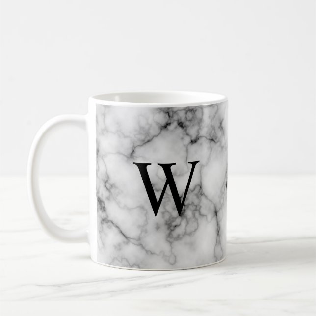 Gem Stone Mönster, Grått / Grått Marble Kaffemugg (Vänster)