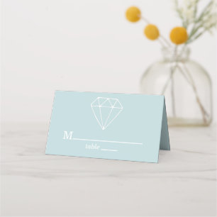 Gem Stones Anpassningsbar Pastel Blue Bröllop Placeringskort
