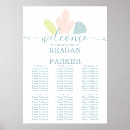 Gem Stones Elegant Pastel Bröllop Sittdiagram Poster