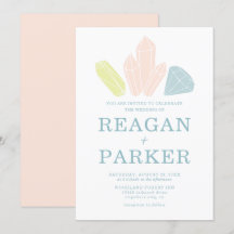 Gem Stones Elegant Rosa Pastel Bröllop