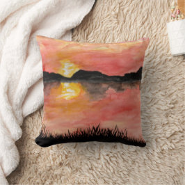 Gemalter Sonnenuntergang Aquarell/Tusche -  Badhan Kudde
