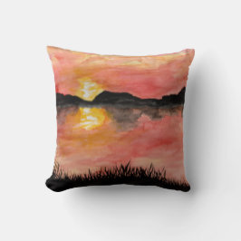 Gemalter Sonnenuntergang Aquarell/Tusche -  Badhan Kudde