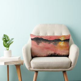 Gemalter Sonnenuntergang Aquarell/Tusche -  Badhan Lumbarkudde