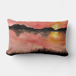 Gemalter Sonnenuntergang Aquarell/Tusche -  Badhan Lumbarkudde