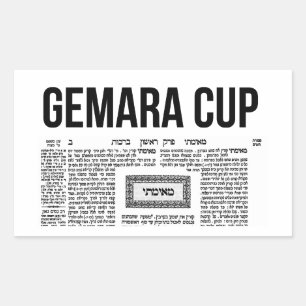 Gemara Kopp - Gemorah Kopf. Talmud Rektangulärt Klistermärke