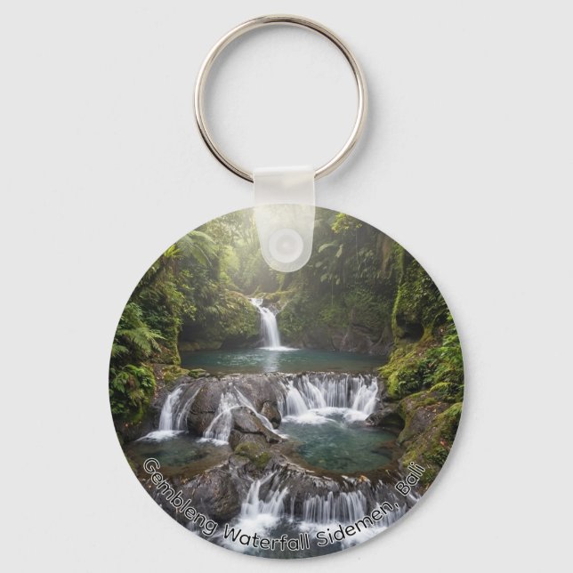 Gembleng Waterfall Sidemen Bali Nature Keychain Nyckelring (Framsida)