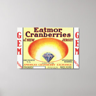GemEatmor Cranberries brännmärker etiketten Canvastryck