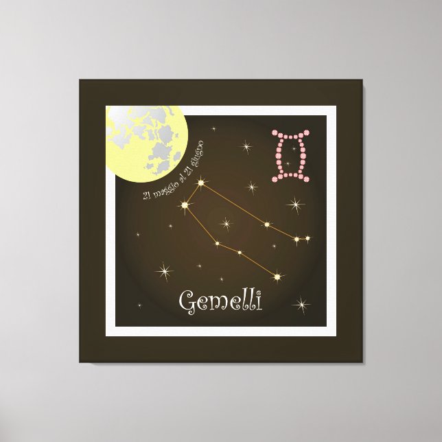 Gemelli 21 maggio al 21 giugno Leinwand Canvastryck (Framsida)