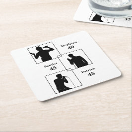 Gemensam födelsedag Trippel rolig minimalistisk vi Underlägg Papper Kvadrat