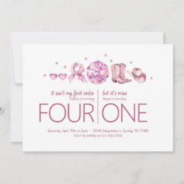 Gemensam Födelsedagsfest - Disco Cowgirl Theme Inbjudningar