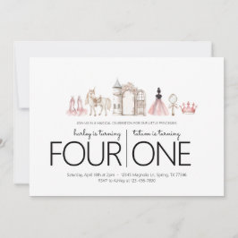 Gemensam Födelsedagsfest - inbjudan till Princess