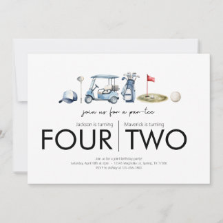 Gemensam Födelsedagsfest - Låt oss garanti - Golft Inbjudningar