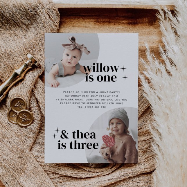 Gemensam födelsedagsinbjudan med valv inbjudningar (Skapare uppladdad)