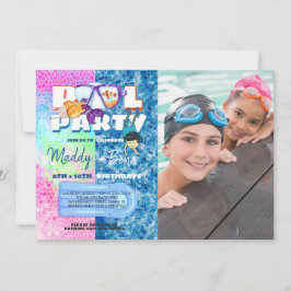Gemensam poolparty-inbjudan inbjudningar