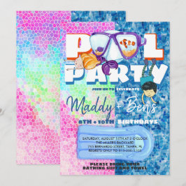 Gemensam poolparty-inbjudan inbjudningar