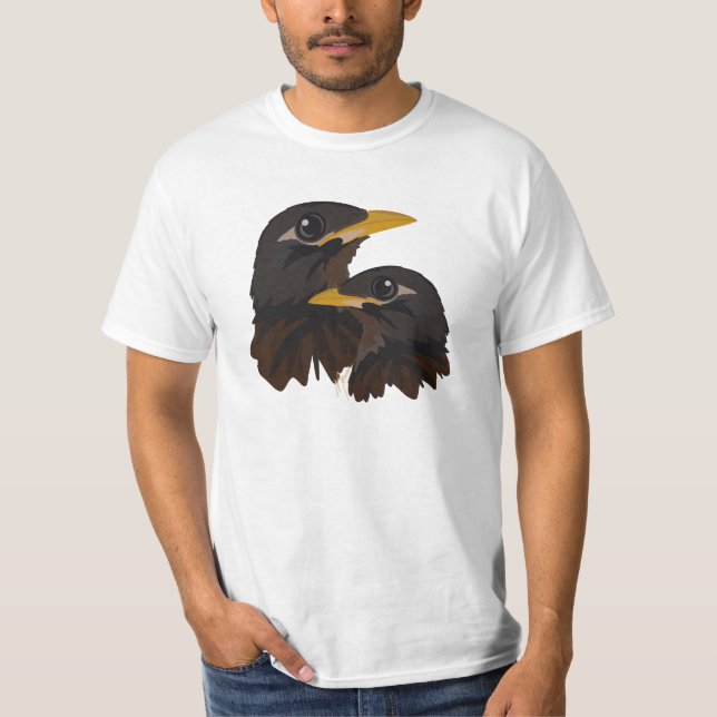 Gemensamma myna-fåglar t shirt (Framsida)