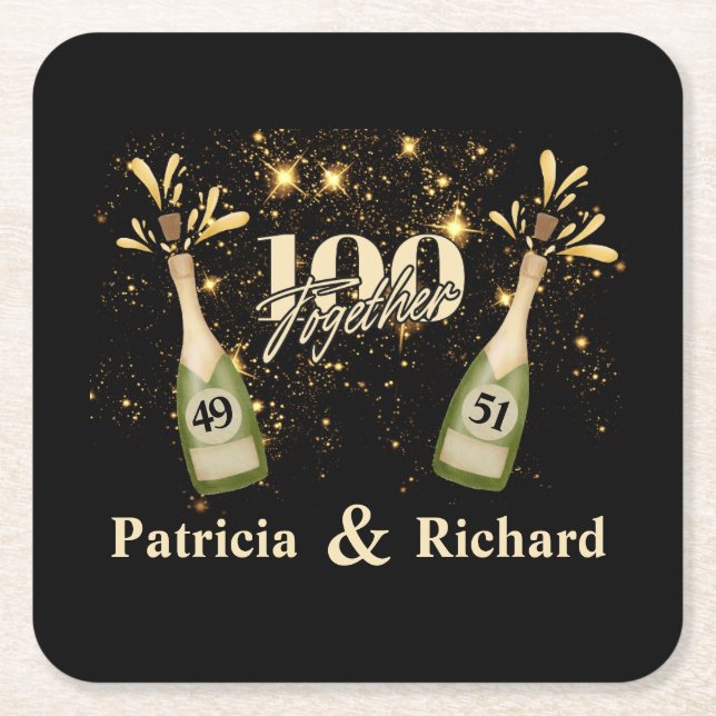 Gemensamt födelsedag Dubblan Firande Två gånger i  Underlägg Papper Kvadrat (Framsidan)