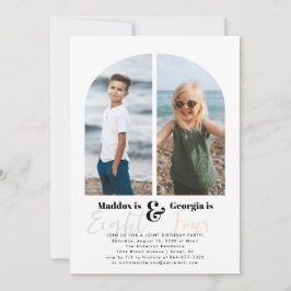 Gemensamt Party | Enkel Födelsedagsfest 2 för foto Inbjudningar