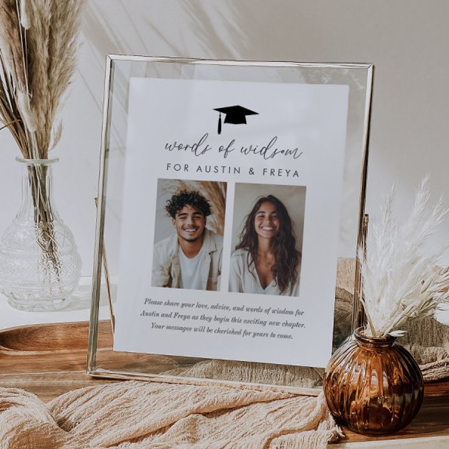Gemensamt Studenten Ord Poster (Zazzle Joint Graduation Words of Wisdom Poster)