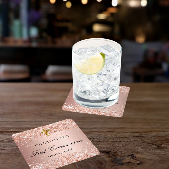  gemenskapen ro glitter namn i guld underlägg papper kvadrat (Skapare uppladdad)